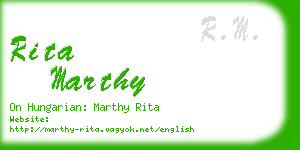 rita marthy business card